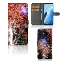 OPPO Find X5 Lite | Reno 7 5G Wallet Case met Pasjes Vuurwerk - thumbnail