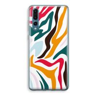 Colored Zebra: Huawei P20 Pro Transparant Hoesje - thumbnail