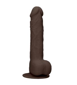 Silicone Dildo With Balls - Brown - 24 cm