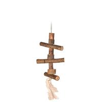 Trixie speelgoed met ketting/touw schorshout 40 cm 3 st