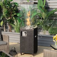 12KW / 41000BTU BTU Propaan Terrasverwarmer Buitenverwarmer met Wielen39 x 39 x 148 cm Zwart