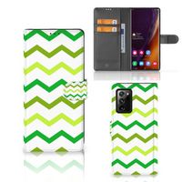 Samsung Galaxy Note20 Ultra Telefoon Hoesje Zigzag Groen - thumbnail