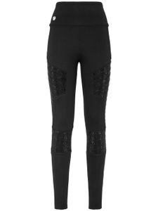 Philipp Plein legging taille-haute à ornements en cristal - Noir