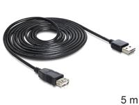 DeLOCK EASY-USB 2.0-A - USB 2.0-A, 5m USB-kabel USB A Zwart - thumbnail