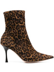 Gianvito Rossi bottines 85 mm à imprimé léopard - Marron