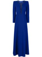 Jenny Packham robe longue Marius à ornements - Bleu