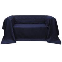 Bankhoes microsuede marineblauw 140 x 210 cm - thumbnail