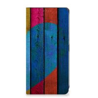 Nokia XR21 Book Wallet Case Wood Heart - Cadeau voor je Vriend - thumbnail