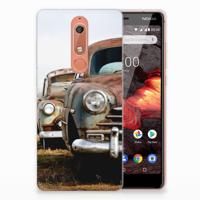 Nokia 5.1 (2018) Siliconen Hoesje met foto Vintage Auto
