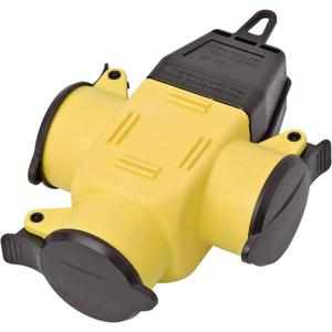 interBär 9007-006.01 3-voudige koppeling Rubber 230 V Geel IP44