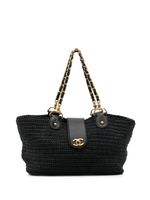 CHANEL Pre-Owned sac cabas en raphia (années 2005-2006) - Noir