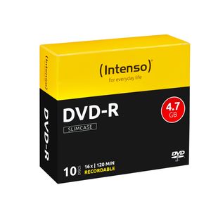 1x10 Intenso DVD-R 4.7GB 16x Speed. Slimcase