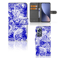 Telefoonhoesje met Naam Xiaomi 12 | 12X Angel Skull Blauw