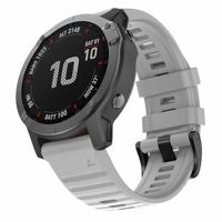 By Qubix - Siliconen bandje - Grijs - Compatible met Garmin Tactix 8-51mm - Compatible Garmin bandje