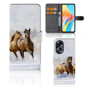 OPPO A58 4G Telefoonhoesje met Pasjes Paarden