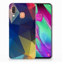 Samsung Galaxy A40 TPU Hoesje Polygon Dark