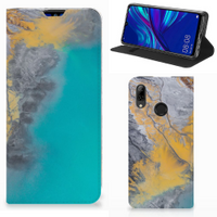 Huawei P Smart (2019) Standcase Marble Blue Gold - thumbnail