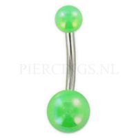 Navelpiercing acryl parelmoer groen - thumbnail