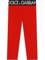 Dolce & Gabbana Kids legging à taille logo Interlock - Rouge