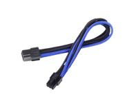 PP07 - Stroomverlengkabel - 6-pins PCI Express voeding (V) naar 6-pins PCI Express voeding (M) - 25 cm - zwart/blauw