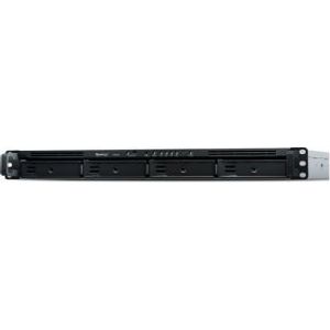 Synology RX418 disk array Rack (1U) Zwart, Grijs