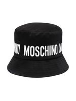 Moschino Kids bob en coton à logo imprimé - Noir