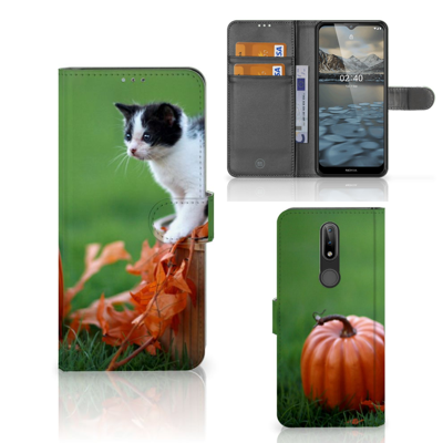 Nokia 2.4 Telefoonhoesje met Pasjes Kitten Nokia 2.4 Telefoonhoesje met Pasjes Kitten