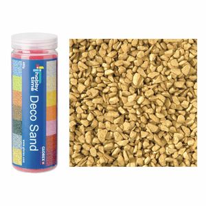 Grof decoratie zand/kiezels goud 500 gram