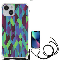 iPhone 14 Shockproof Case Abstract Green Blue