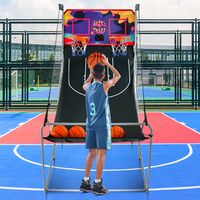 Binnen Elektronische Basketbal Spel Schieten Machine Elektronische Automatische Score Incl. 4 Ballen Paars + Zwart