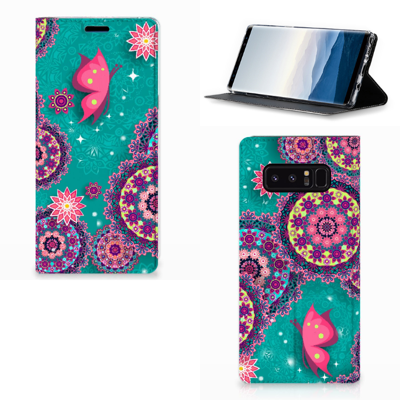 Samsung Galaxy Note 8 Bookcase Cirkels en Vlinders Samsung Galaxy Note 8 Bookcase Cirkels en Vlinders