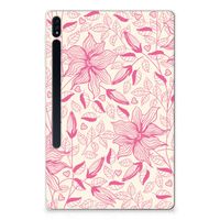 Samsung Galaxy Tab S7 Plus | S8 Plus Siliconen Hoesje Pink Flowers - thumbnail