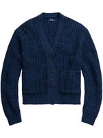 Polo Ralph Lauren cardigan nervuré à col v - Bleu