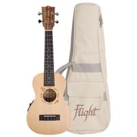 Flight Designer Series DUC525E SP/ZEB elektrisch-akoestische concert ukelele met gigbag