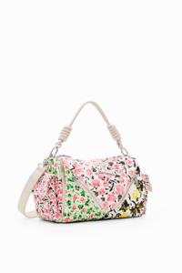 Canvas tas bloemen M - WHITE - U