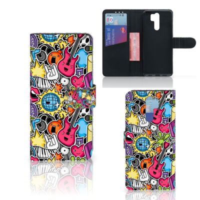 Xiaomi Redmi 9 Wallet Case met Pasjes Punk Rock