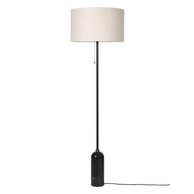 Gubi Gravity Vloerlamp Zwart Marmer - Canvas Kap