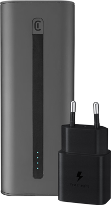Cellularline Powerbank 20.000 mAh Power Delivery en Quick Charge Zwart + Samsung Oplader