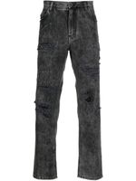 Dolce & Gabbana jean droit à effet usé - Gris