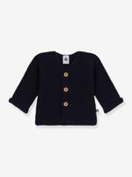 Cardigan baby geribbeld tricot van biologisch katoen PETIT BATEAU blauw