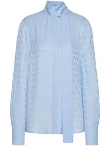 Valentino Garavani blouse en soie à motif Toile Iconographe - Bleu