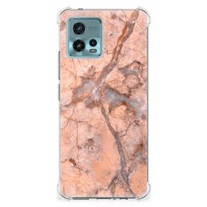 Motorola Moto G72 Anti-Shock Hoesje Marmer Oranje