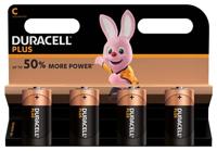 Duracell Plus Mono alkaline batterijen LR20, Maat C 4 Stuk zwart, oranje