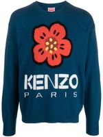 Kenzo pull Boke Flower en maille intarsia - Bleu - thumbnail