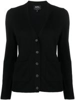 A.P.C. cardigan à logo brodé - Noir