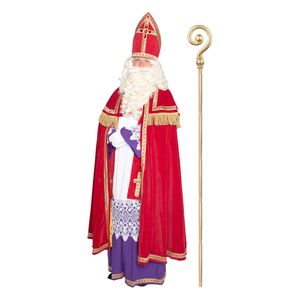 Sinterklaas kostuum - inclusief gouden staf 185 cm