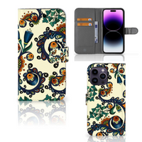 Wallet Case iPhone 15 Pro Max Barok Flower - thumbnail