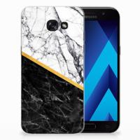 Samsung Galaxy A5 2017 TPU Siliconen Hoesje Marmer Wit Zwart - Origineel Cadeau Man