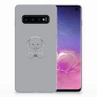 Samsung Galaxy S10 Telefoonhoesje met Naam Grijs Baby Olifant - thumbnail