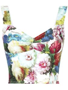 Dolce & Gabbana haut-bustier à fleurs - Blanc